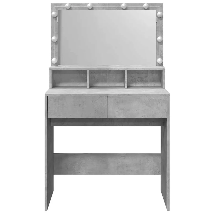 Coiffeuse avec LED gris béton 80x41x134,5 cm - 5