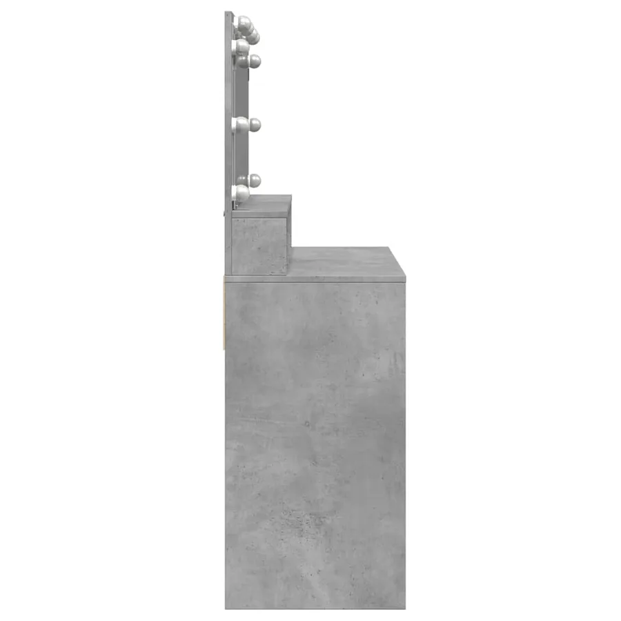 Coiffeuse avec LED gris béton 80x41x134,5 cm - 6