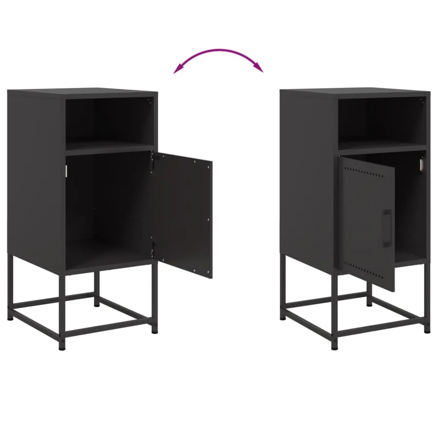 Tables de chevet 2 pcs noir 36x39x78 cm acier - 10