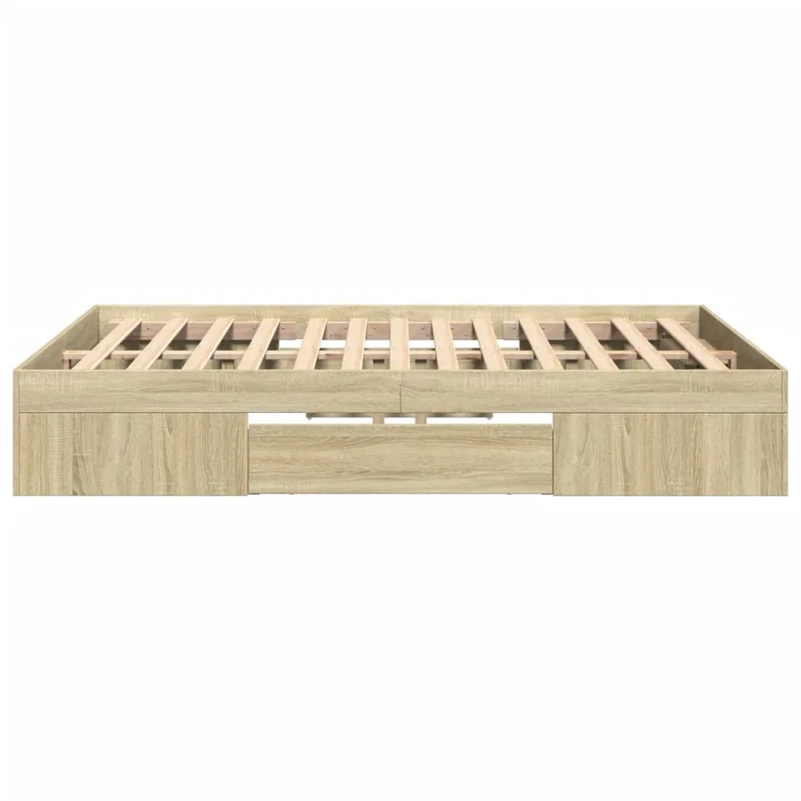 Cadre de lit sans matelas chêne sonoma 140x200 cm - 6