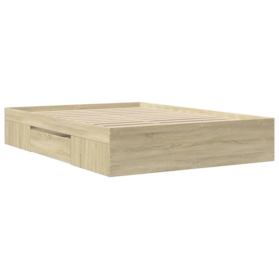 Cadre de lit sans matelas chêne sonoma 140x200 cm - 7