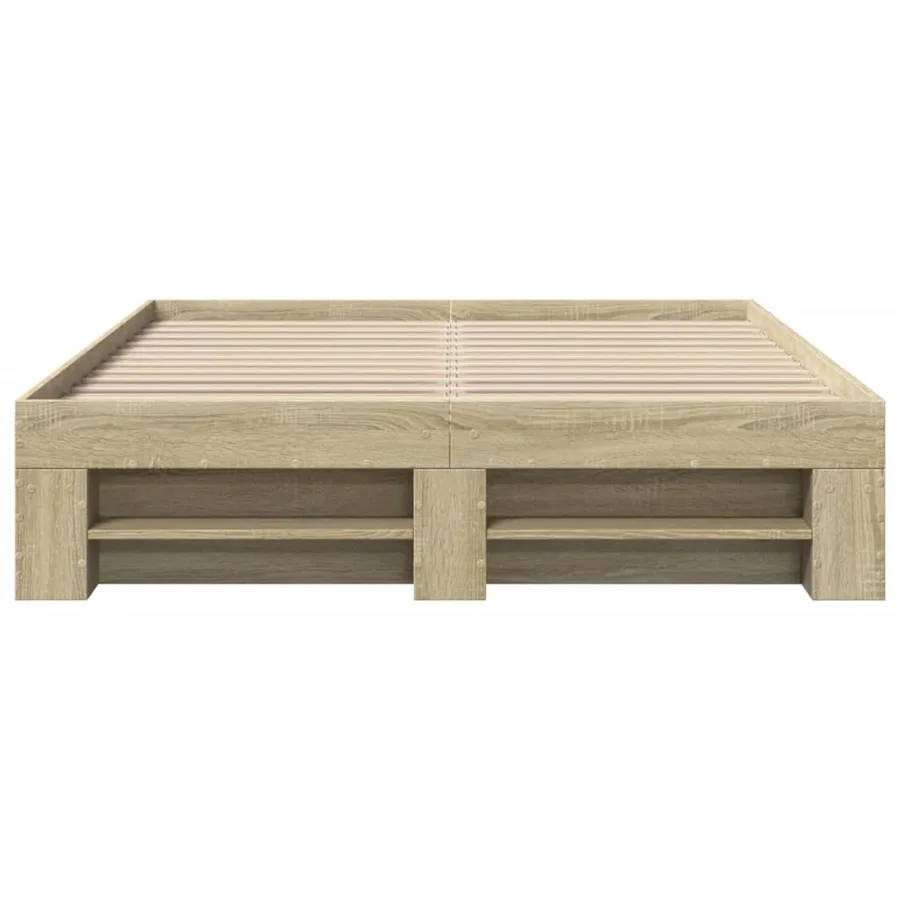 Cadre de lit sans matelas chêne sonoma 135x190 cm - 5