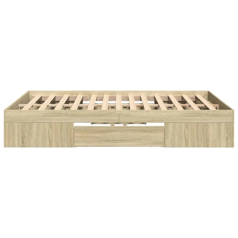 Cadre de lit sans matelas chêne sonoma 135x190 cm - 6