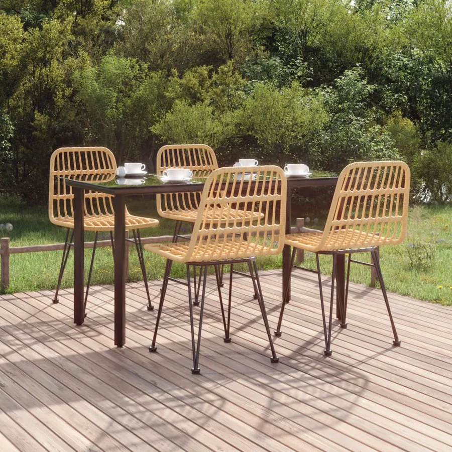 5 pcs garden dining set Poly rattan