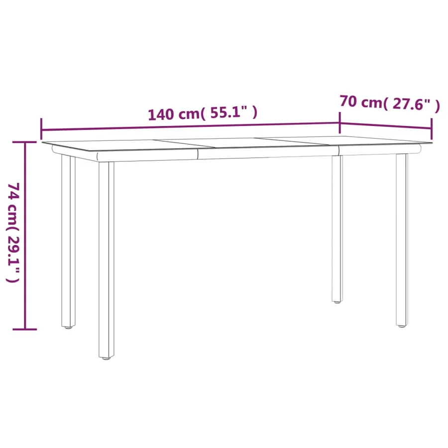 Ensemble à manger de jardin 5pcs Résine tressée - 11
