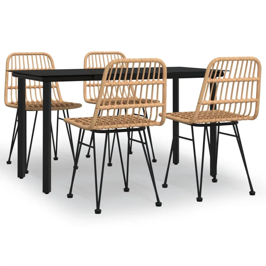 Ensemble à manger de jardin 5pcs Résine tressée - 2