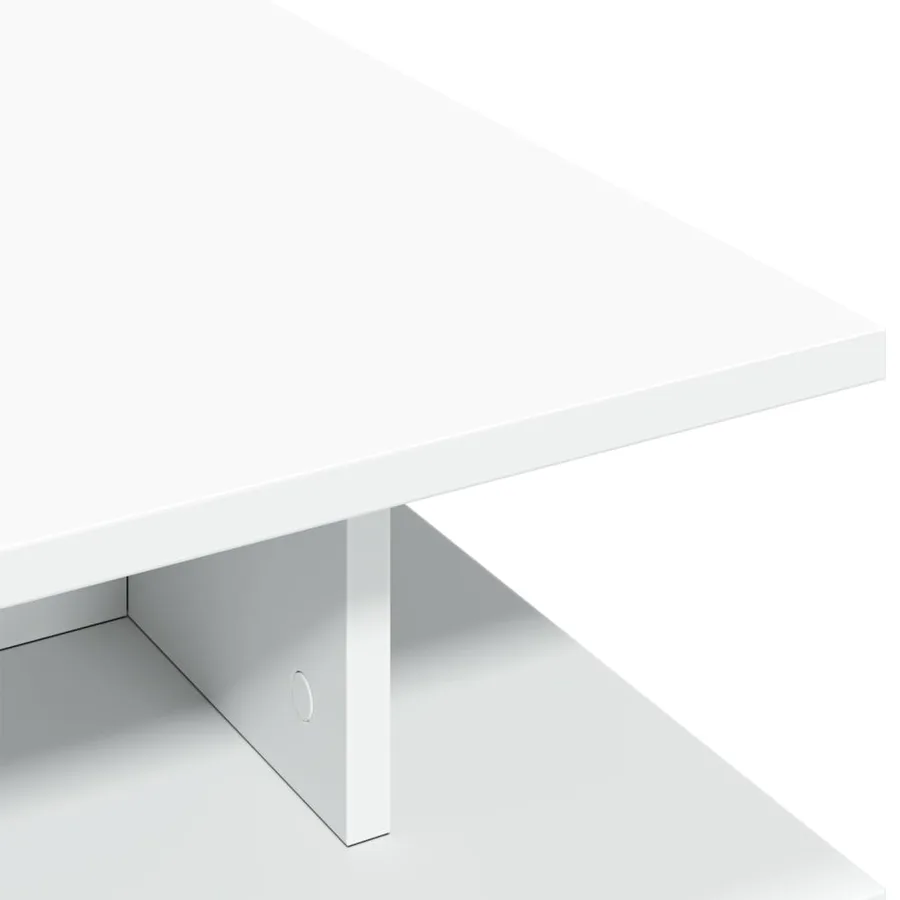 Table basse blanc 102x55x35 cm bois d'ingénierie - 7