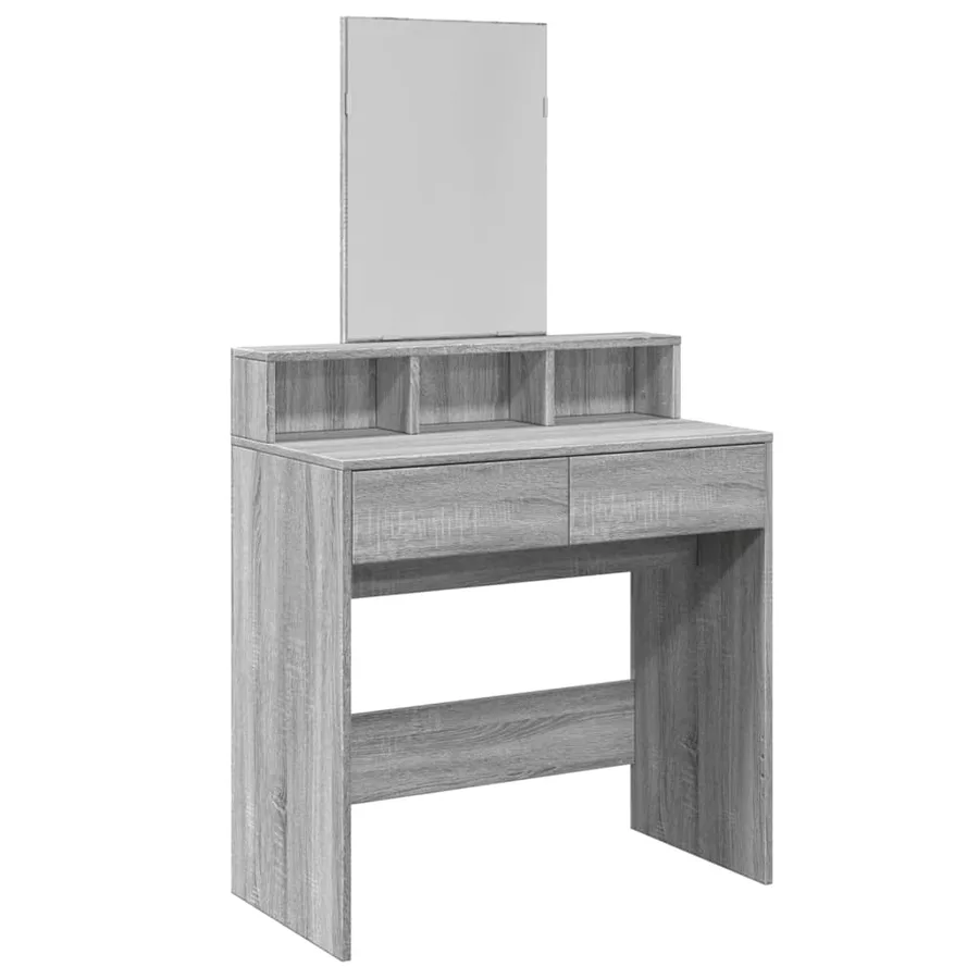 Coiffeuse avec miroir sonoma gris 80x41x144,5 cm - 2