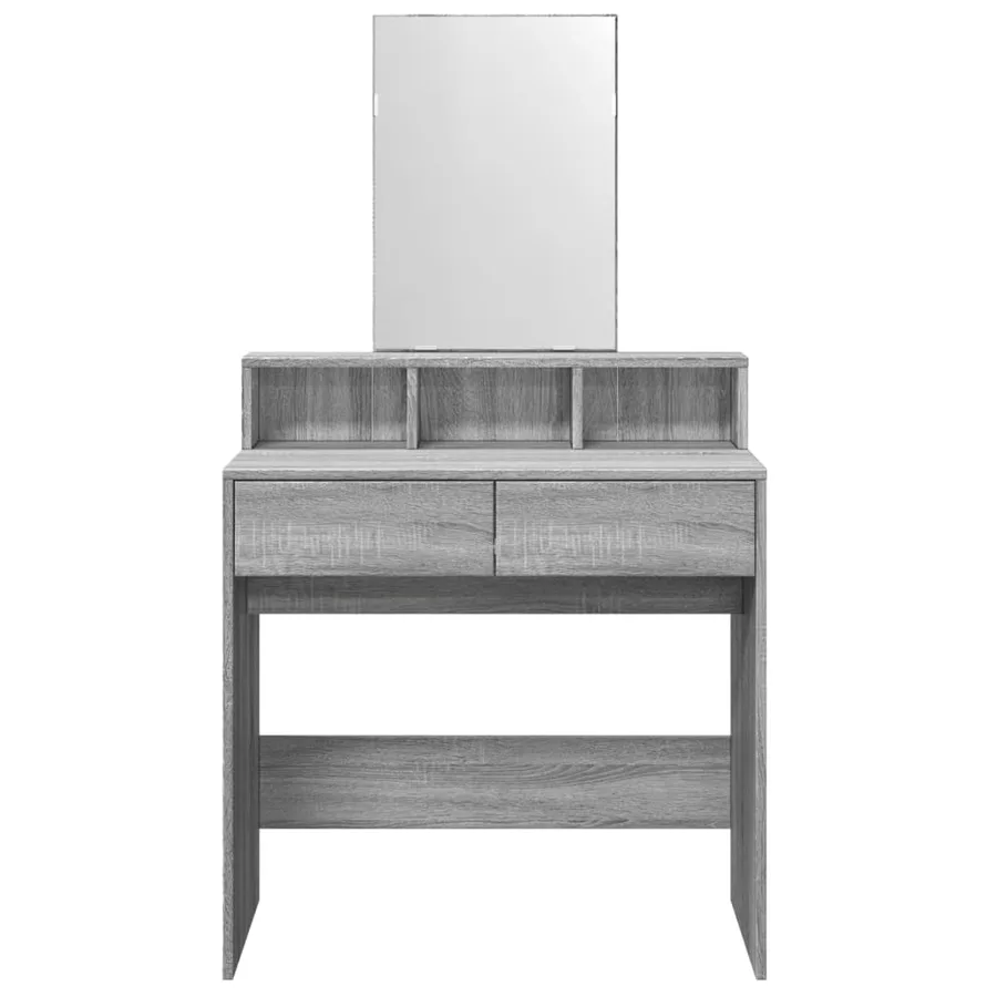 Coiffeuse avec miroir sonoma gris 80x41x144,5 cm - 4