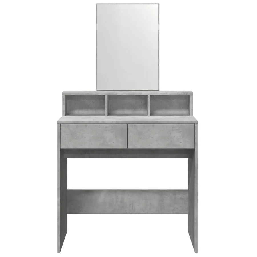 Coiffeuse avec miroir gris béton 80x41x144,5 cm - 4