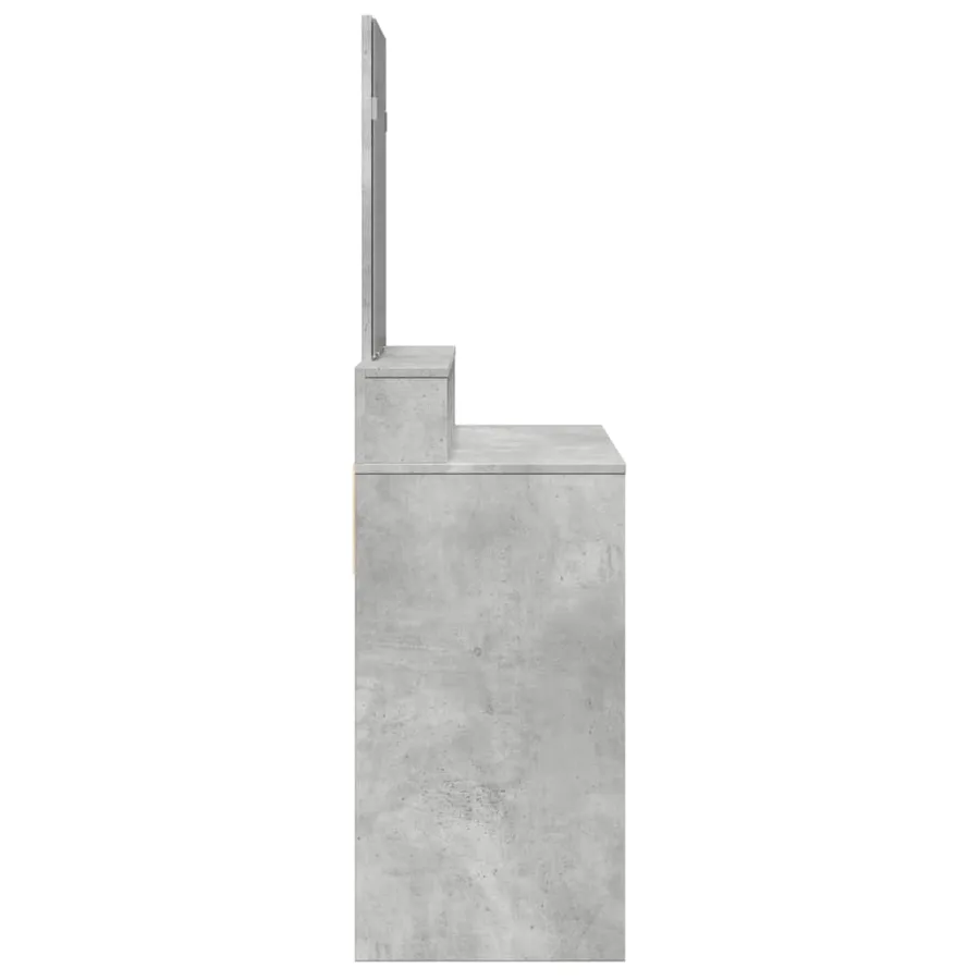 Coiffeuse avec miroir gris béton 80x41x144,5 cm - 5