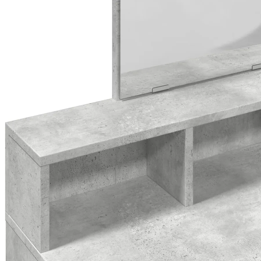 Coiffeuse avec miroir gris béton 80x41x144,5 cm - 7