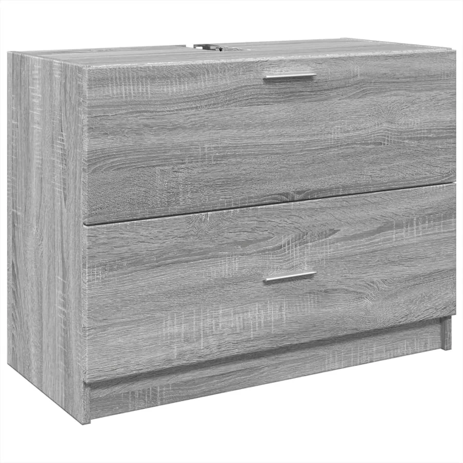 Armoire d'évier sonoma gris 78x37x59 cm bois d'ingénierie - 2
