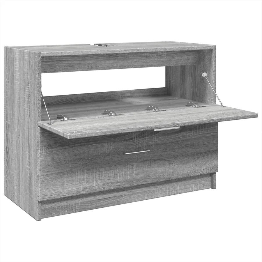 Armoire d'évier sonoma gris 78x37x59 cm bois d'ingénierie - 5