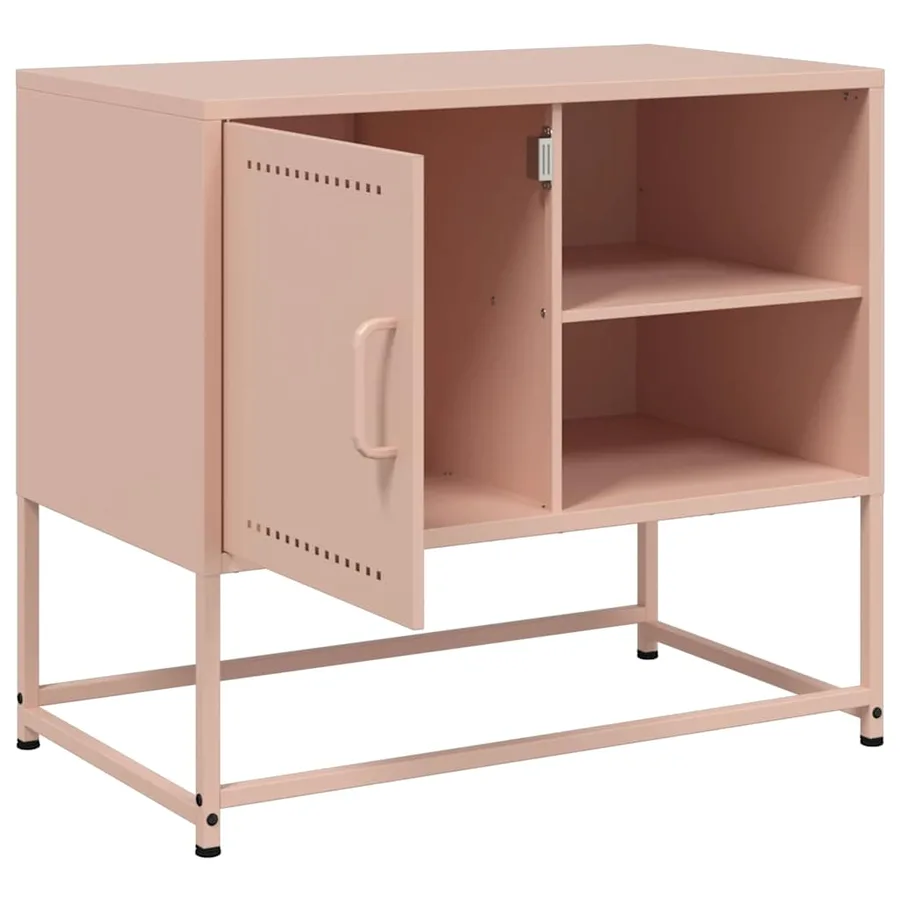 Meuble TV rose 68x39x60,5 cm acier - 10