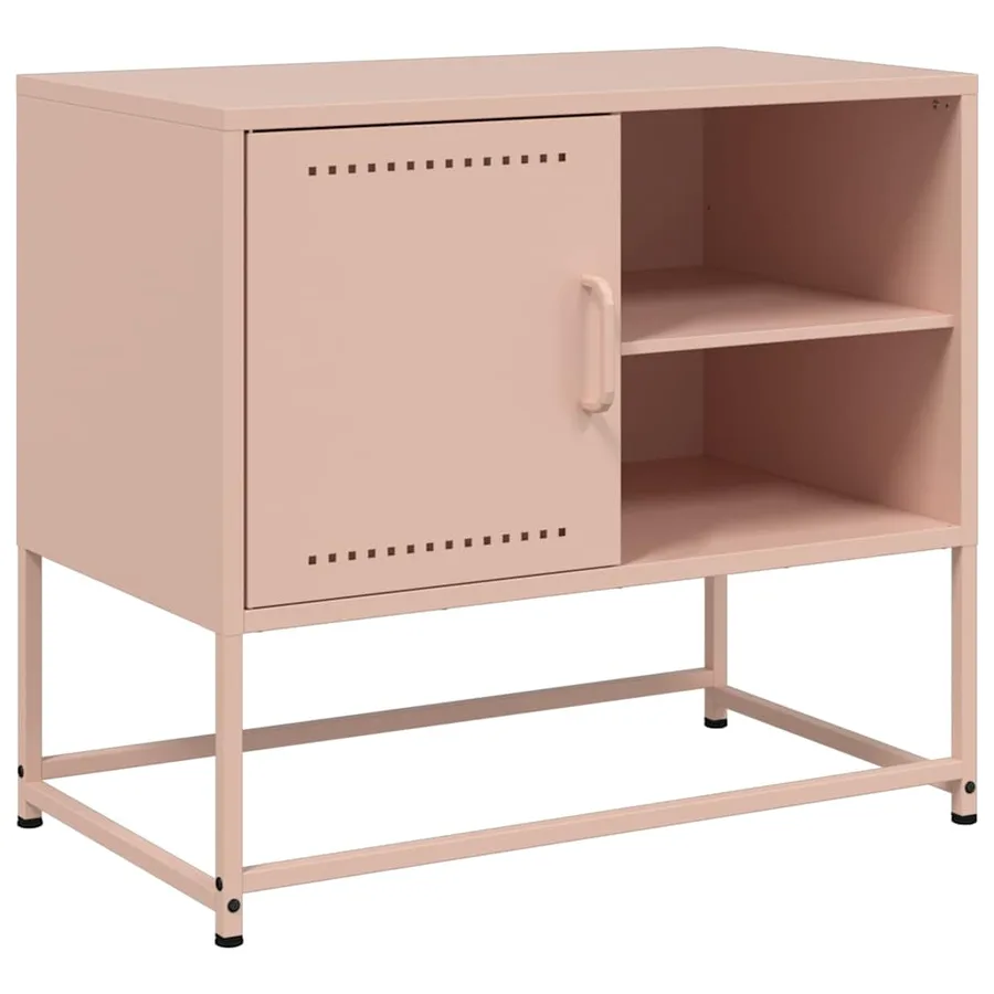 Meuble TV rose 68x39x60,5 cm acier - 2