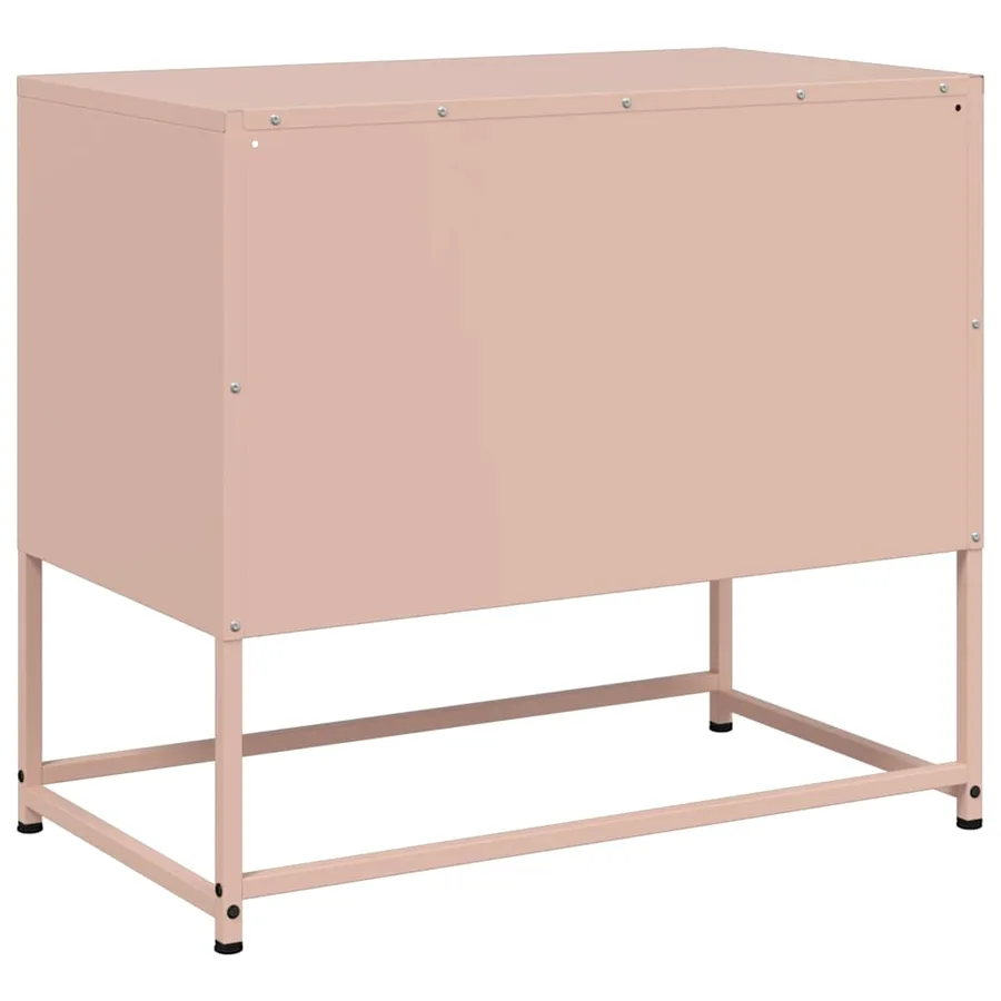 Meuble TV rose 68x39x60,5 cm acier - 8