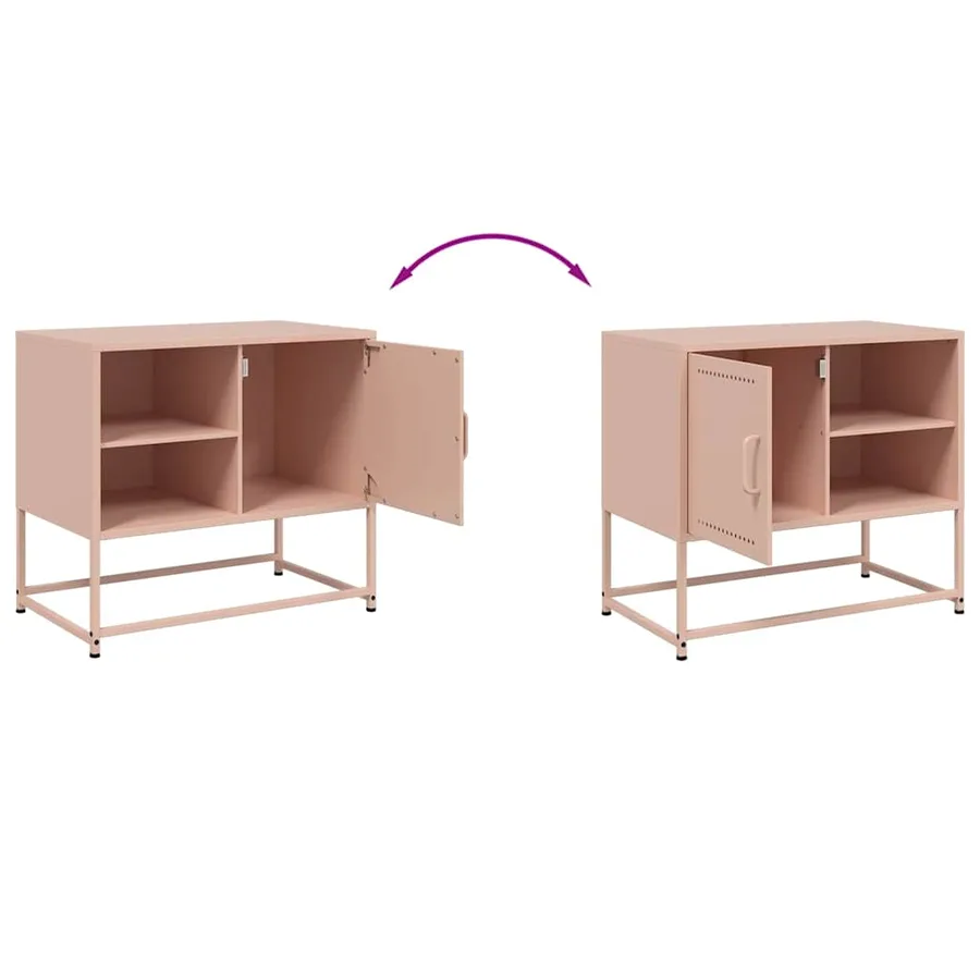 Meuble TV rose 68x39x60,5 cm acier - 9