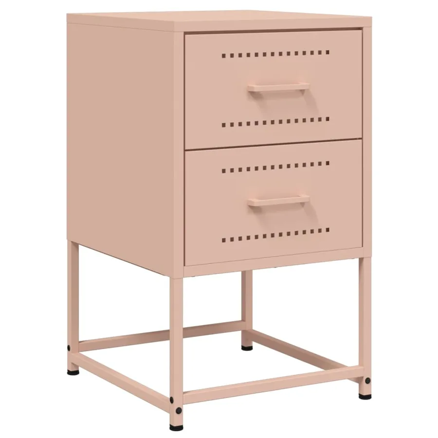 Table de chevet rose 36x39x60,5 cm acier - 2