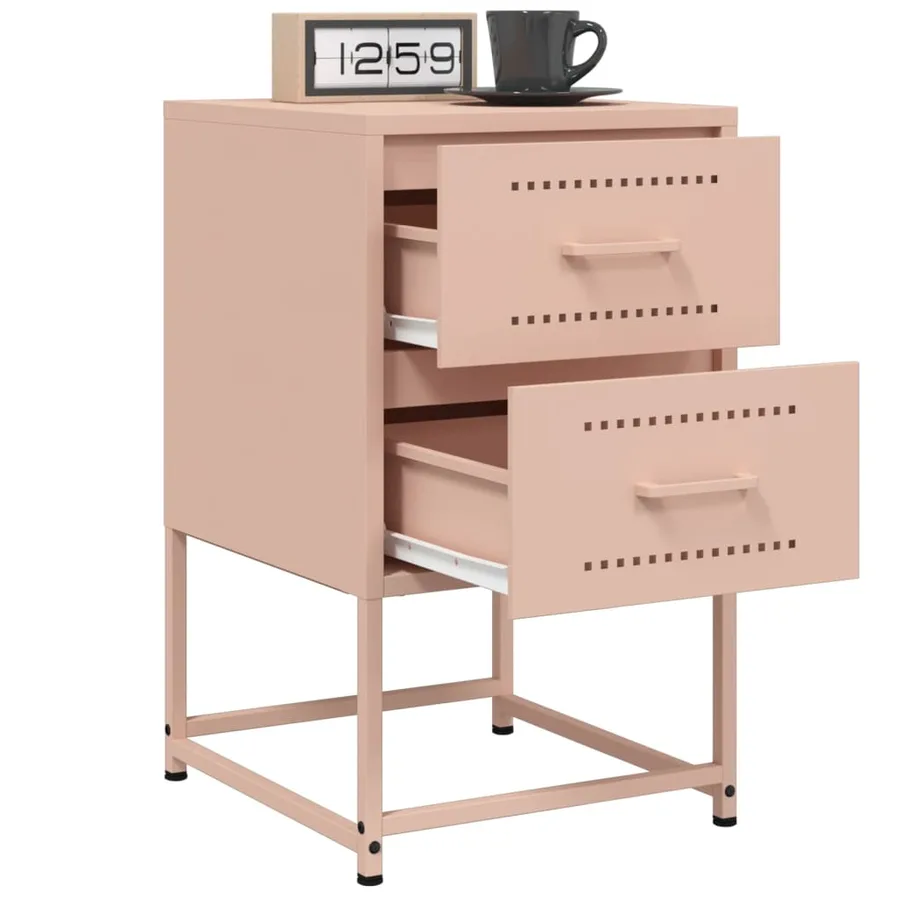 Table de chevet rose 36x39x60,5 cm acier - 4