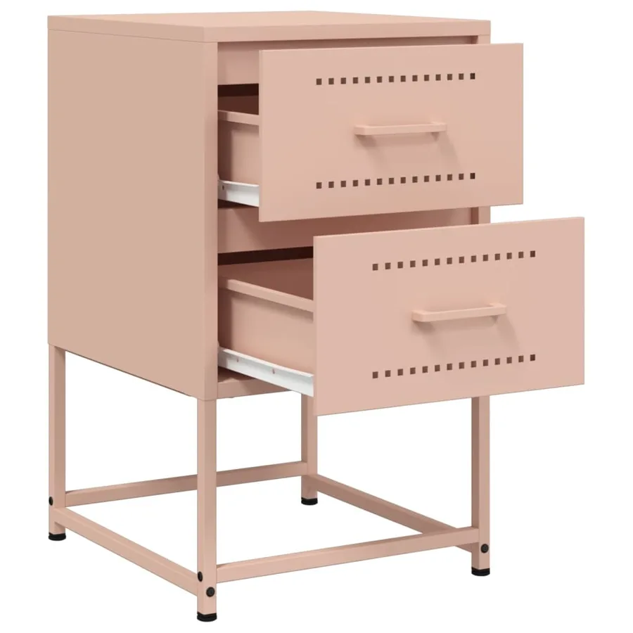 Table de chevet rose 36x39x60,5 cm acier - 9