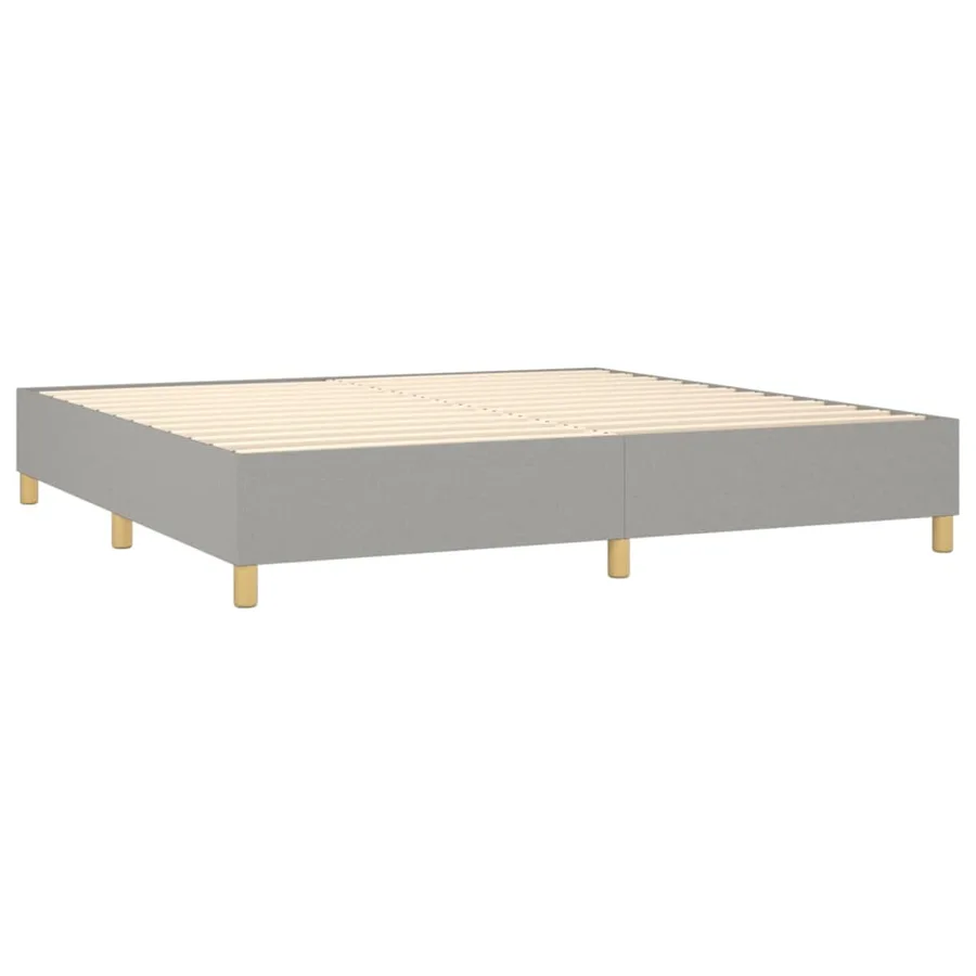 Sommier à lattes de lit matelas et LED Gris clair 200x200 cm - 5