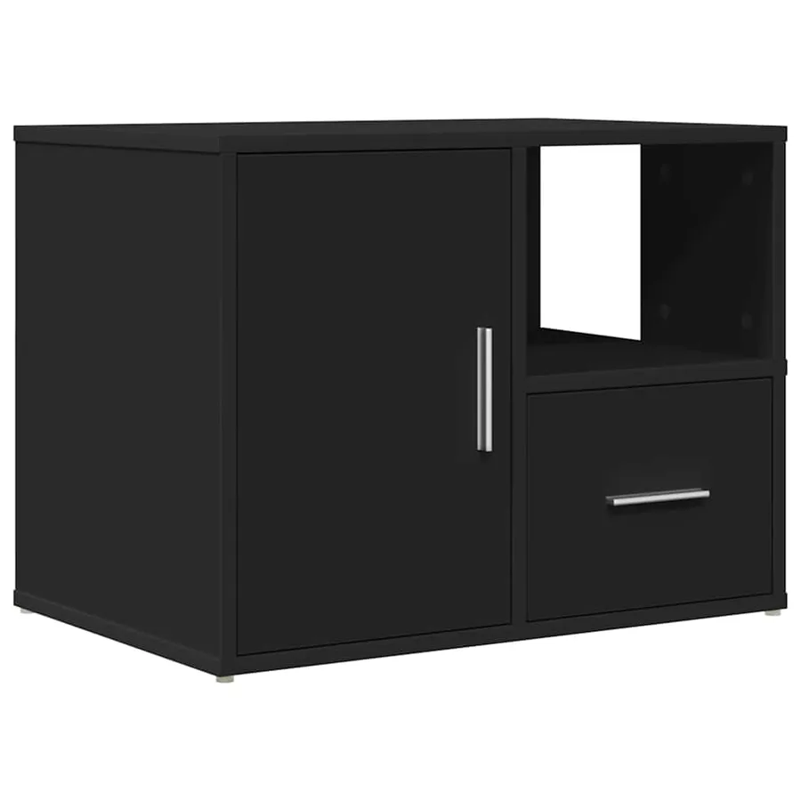 Armoire d'angle noir 160x40x45 cm bois d’ingénierie - 6