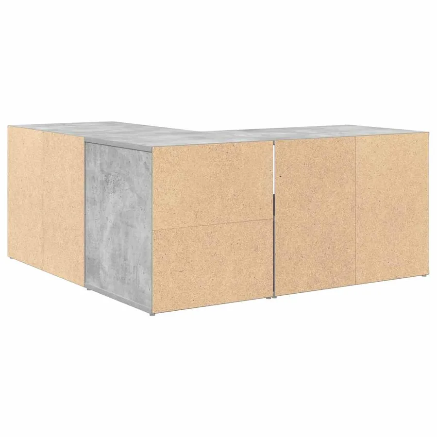 Armoire d'angle gris béton 160x40x45 cm bois d’ingénierie - 11
