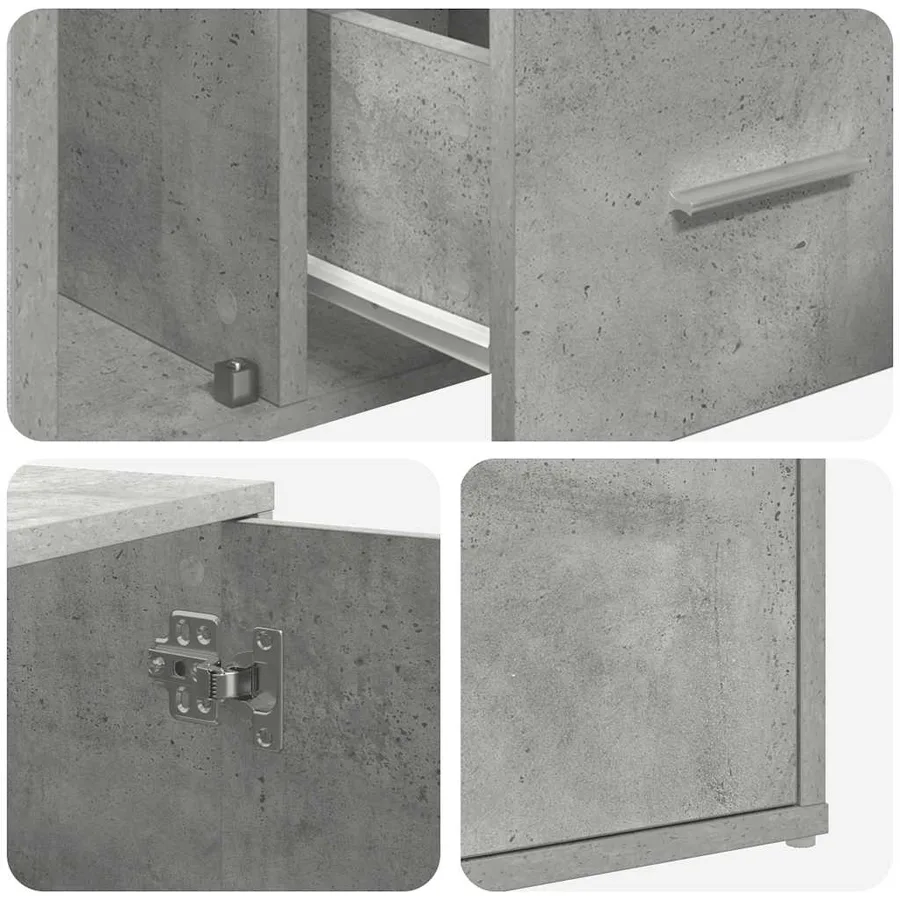 Armoire d'angle gris béton 160x40x45 cm bois d’ingénierie - 13