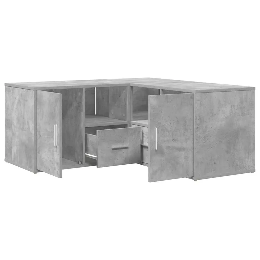 Armoire d'angle gris béton 160x40x45 cm bois d’ingénierie - 2
