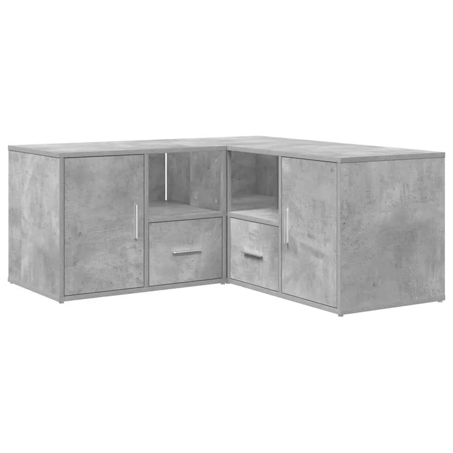 Armoire d'angle gris béton 160x40x45 cm bois d’ingénierie - 5