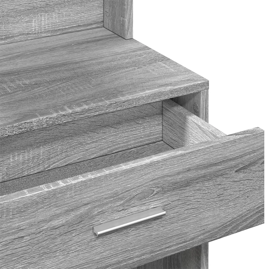 Coiffeuse avec armoire sonoma gris 80x35x132 cm - 10