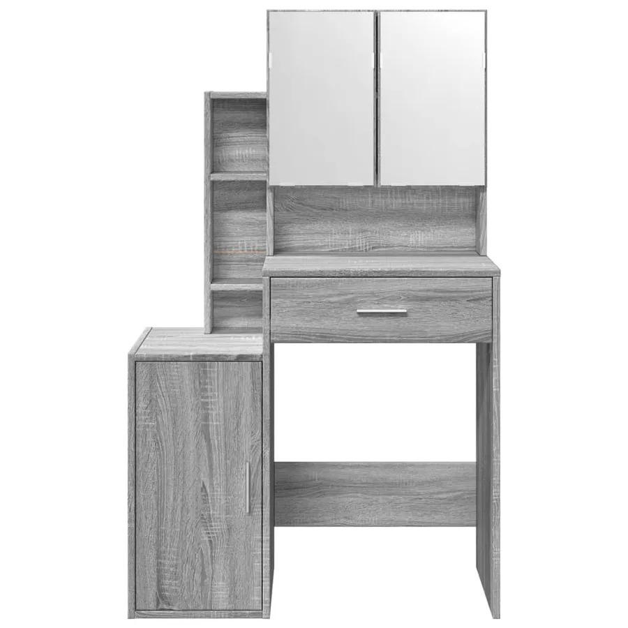 Coiffeuse avec armoire sonoma gris 80x35x132 cm - 5