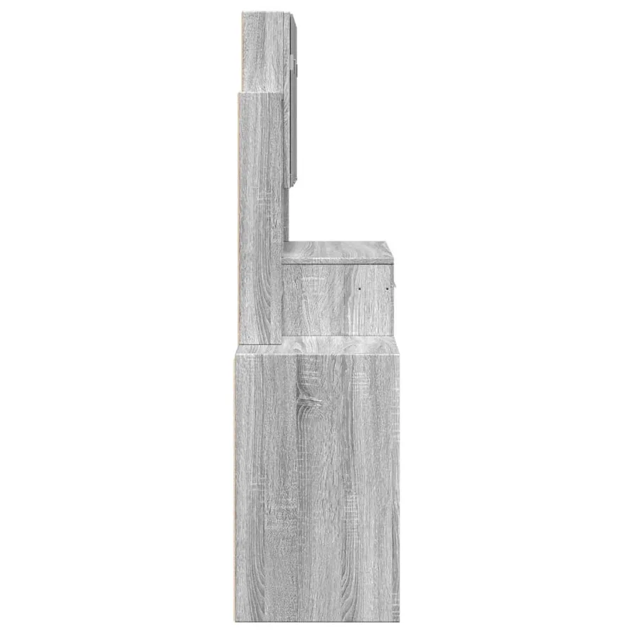 Coiffeuse avec armoire sonoma gris 80x35x132 cm - 6