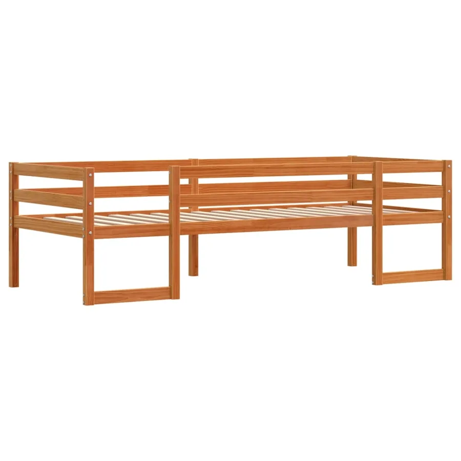 Cadre de lit pour enfants sans matelas cire marron 90x190 cm - 3
