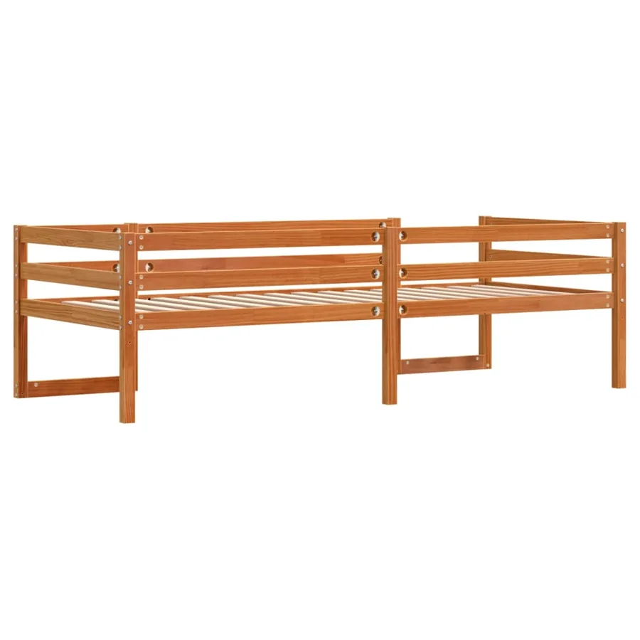 Cadre de lit pour enfants sans matelas cire marron 90x190 cm - 7