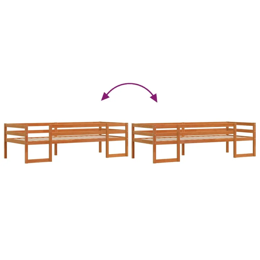 Cadre de lit pour enfants sans matelas cire marron 90x190 cm - 8