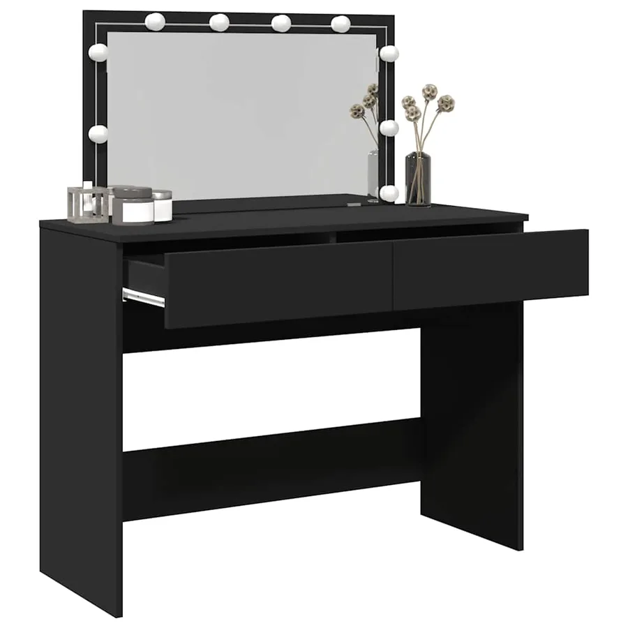 Coiffeuse avec LED noir 100x40x120 cm - 4