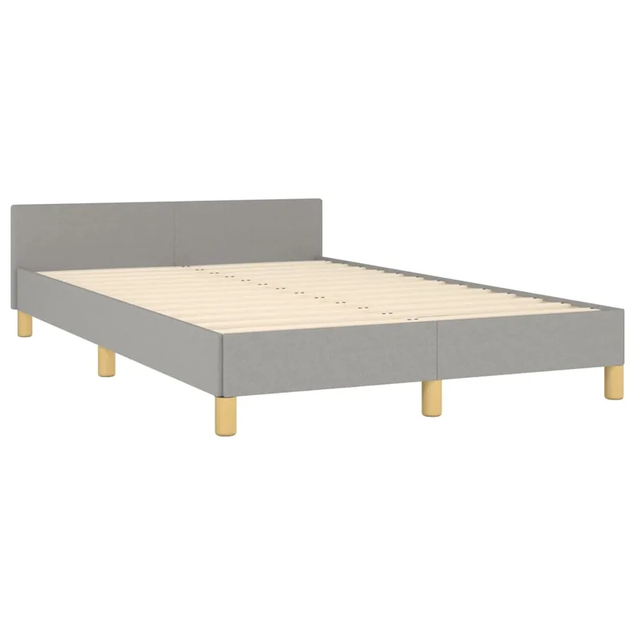 Cadre de lit sans matelas gris clair 120x200 cm tissu - 5