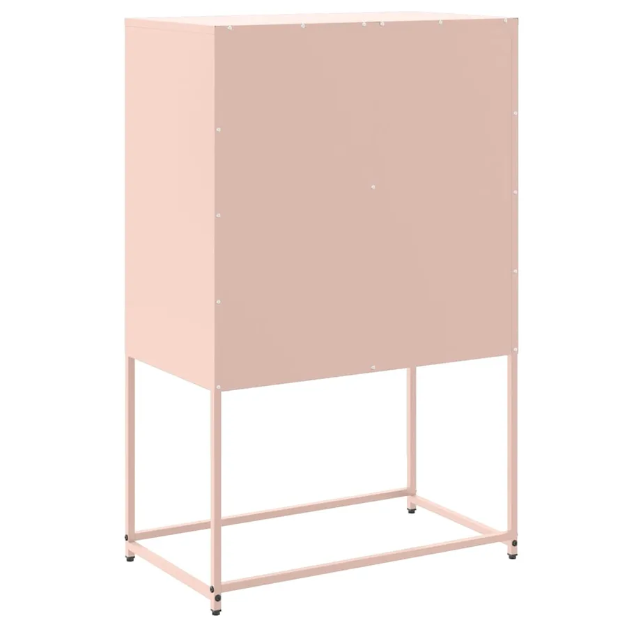 Buffet rose 68,5x38,5x107 cm acier - 8