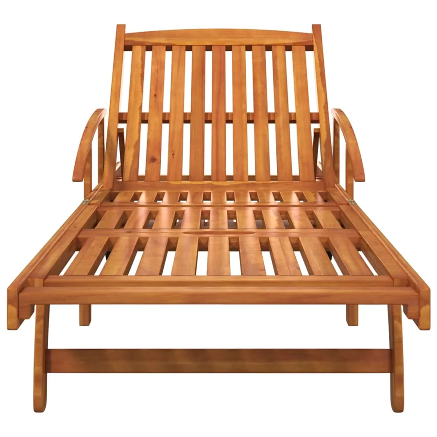 Sun loungers set of 2 Solid acacia wood - 7