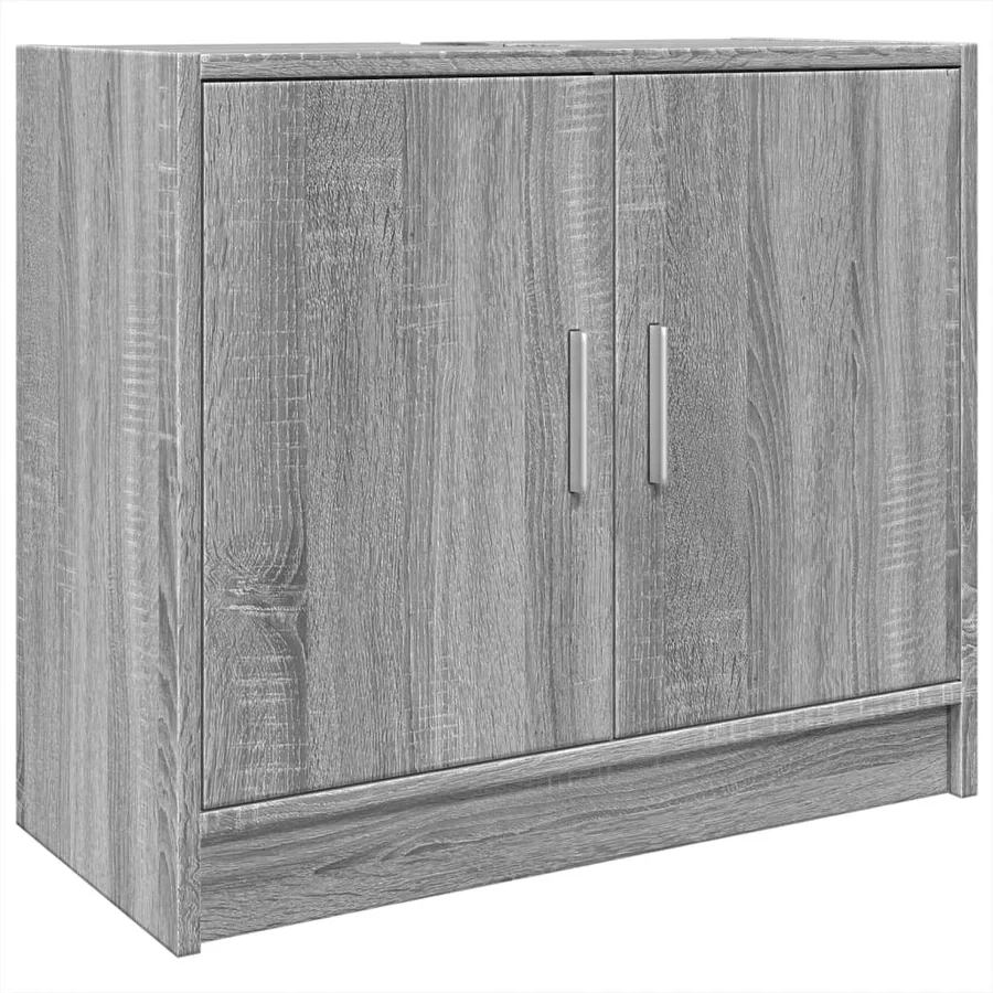 Armoire d'évier sonoma gris 63x29x55 cm bois d'ingénierie - 2