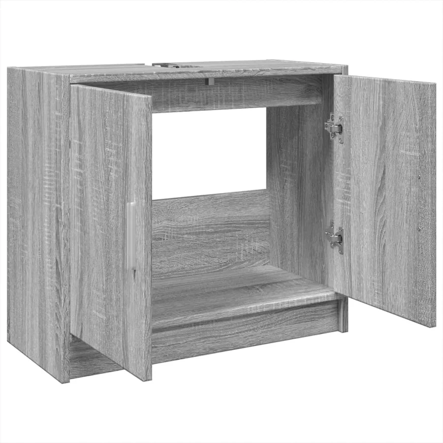 Armoire d'évier sonoma gris 63x29x55 cm bois d'ingénierie - 5