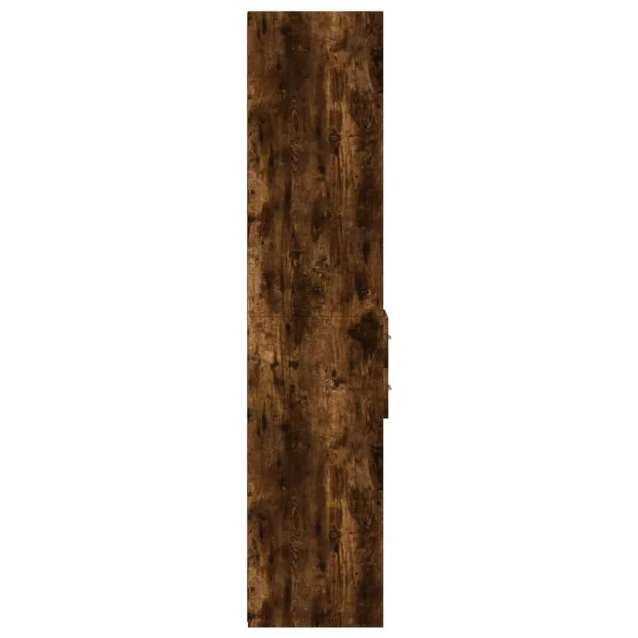Buffet haut chêne fumé 30x42,5x185 cm bois d'ingénierie - 5
