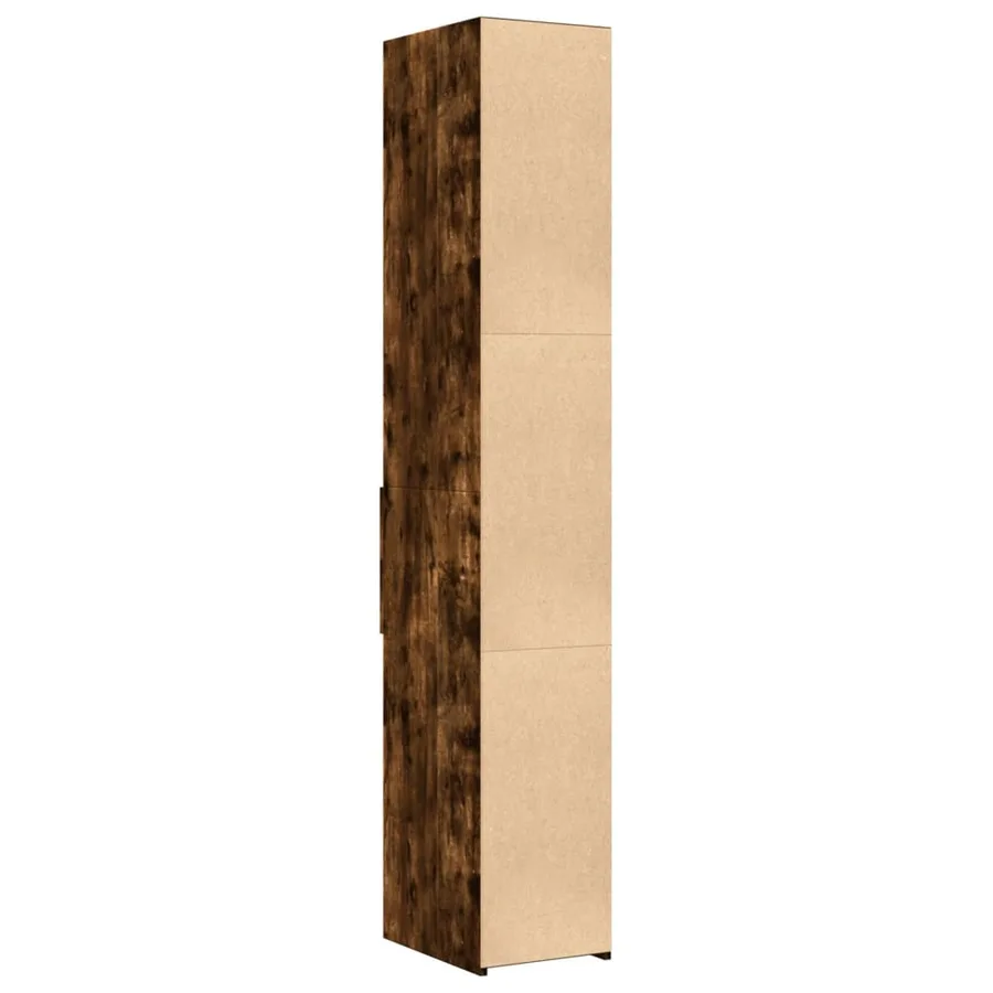 Buffet haut chêne fumé 30x42,5x185 cm bois d'ingénierie - 6
