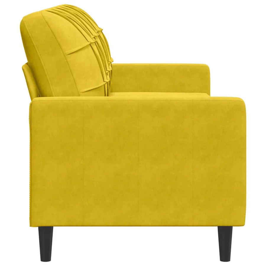 Canapé à 3 places Jaune 180 cm Velours - 5