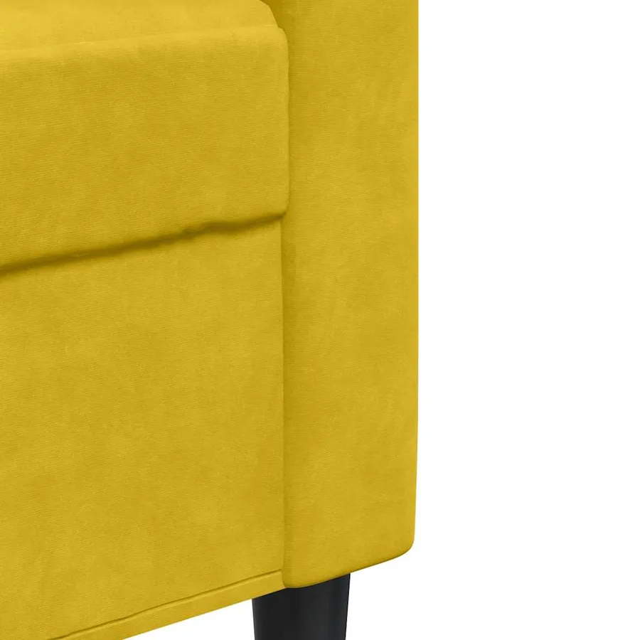 Canapé à 3 places Jaune 180 cm Velours - 7