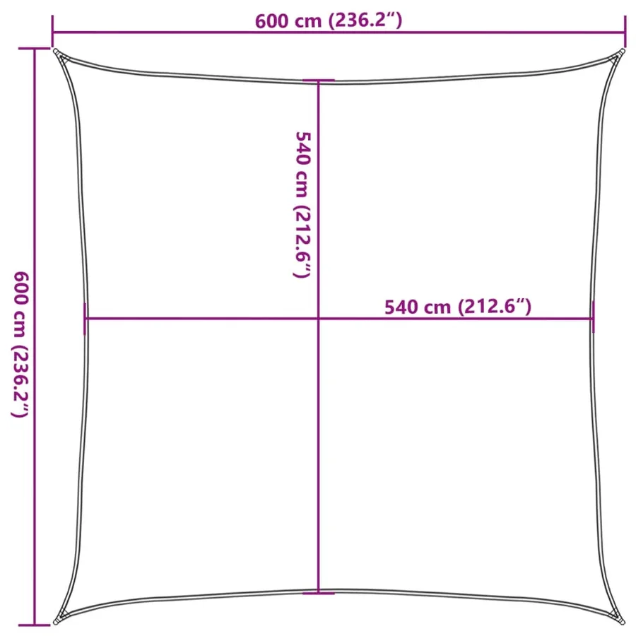Voile d'ombrage 160 g/m² Blanc 6x6 m PEHD - 10