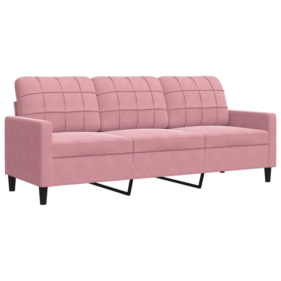 Ensemble de canapés 3 pcs avec coussins Rose Velours - 4