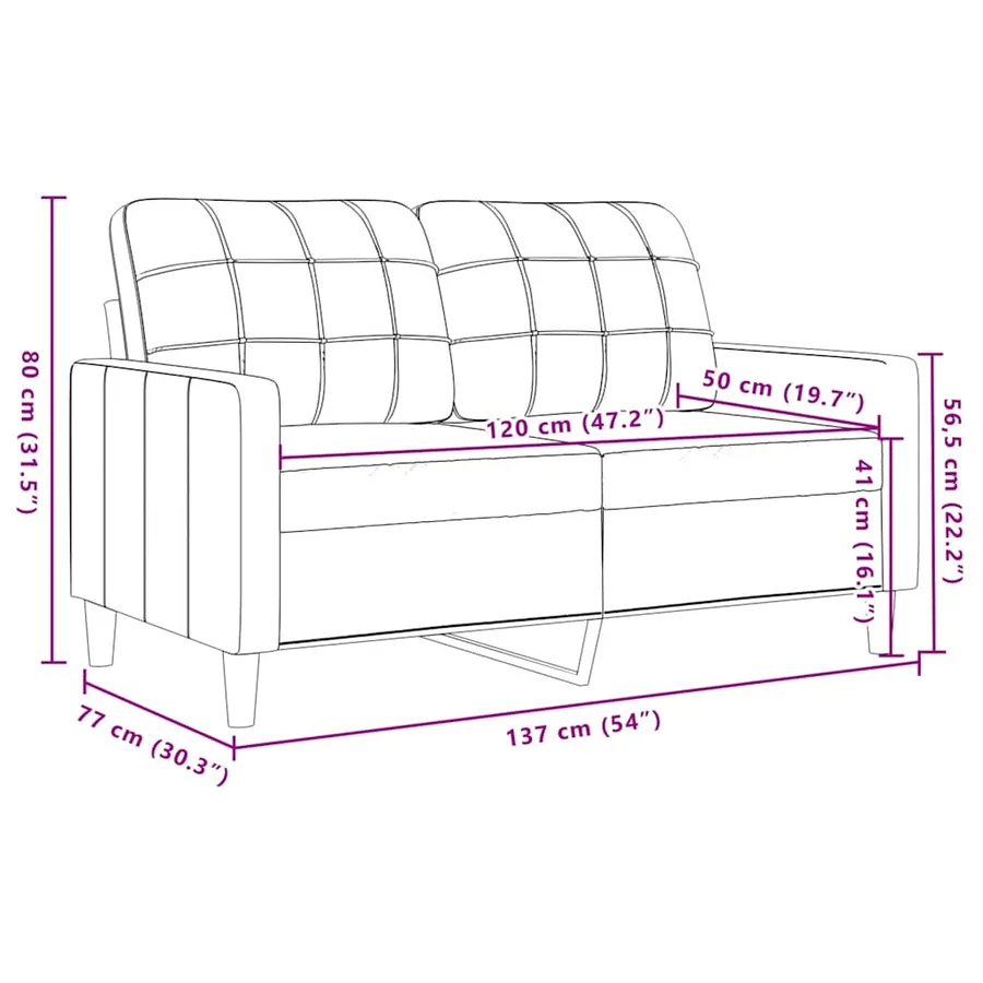 Ensemble de canapés 2 pcs avec coussins et traversins velours - 10